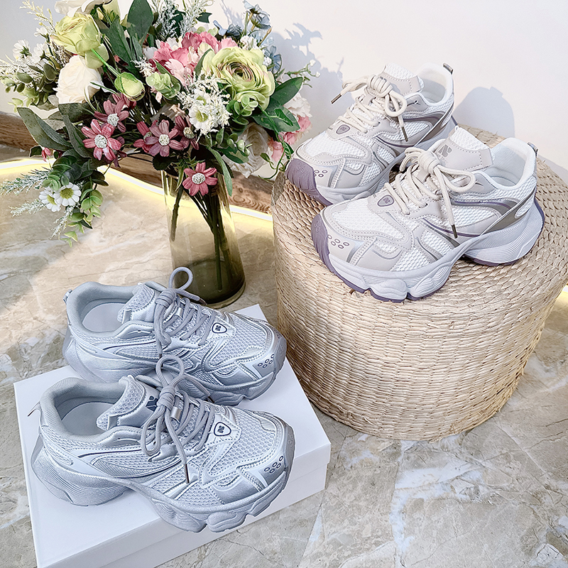 爆款厚底老爹鞋女显瘦增高休闲鞋网面透气跑步运动鞋2025新款百搭