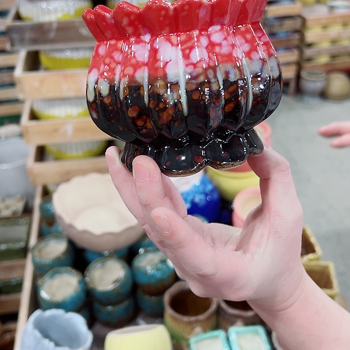 有孔，凑单福利满10元发货陶瓷多肉花盆！