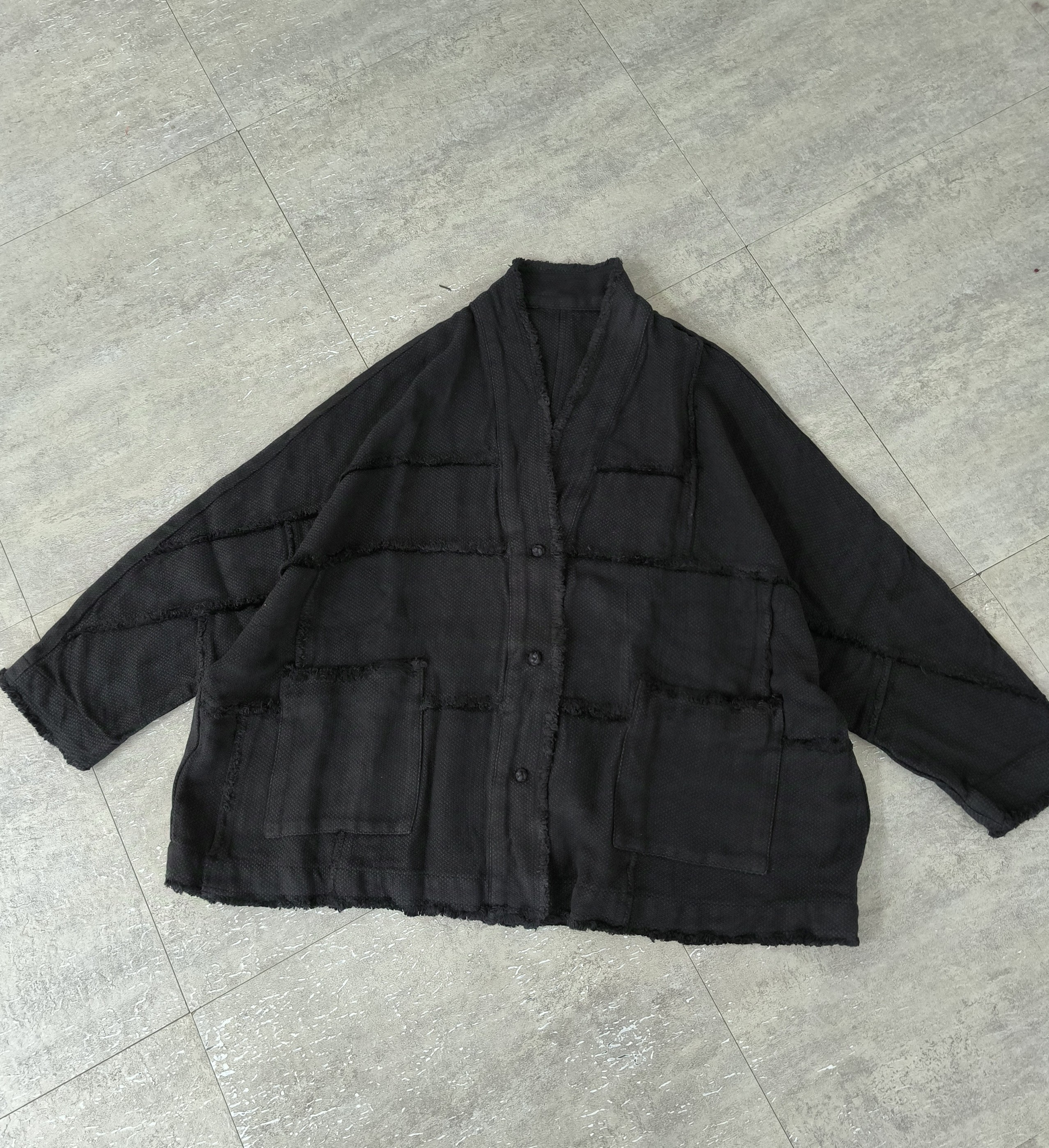 高级粗麻中长秋冬外套