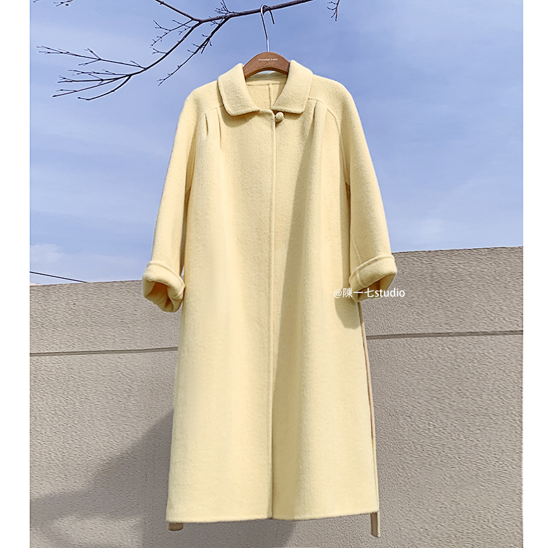陳一七原创【 法兰西】重磅2025秋冬手缝羊毛双面呢大衣小个子外套