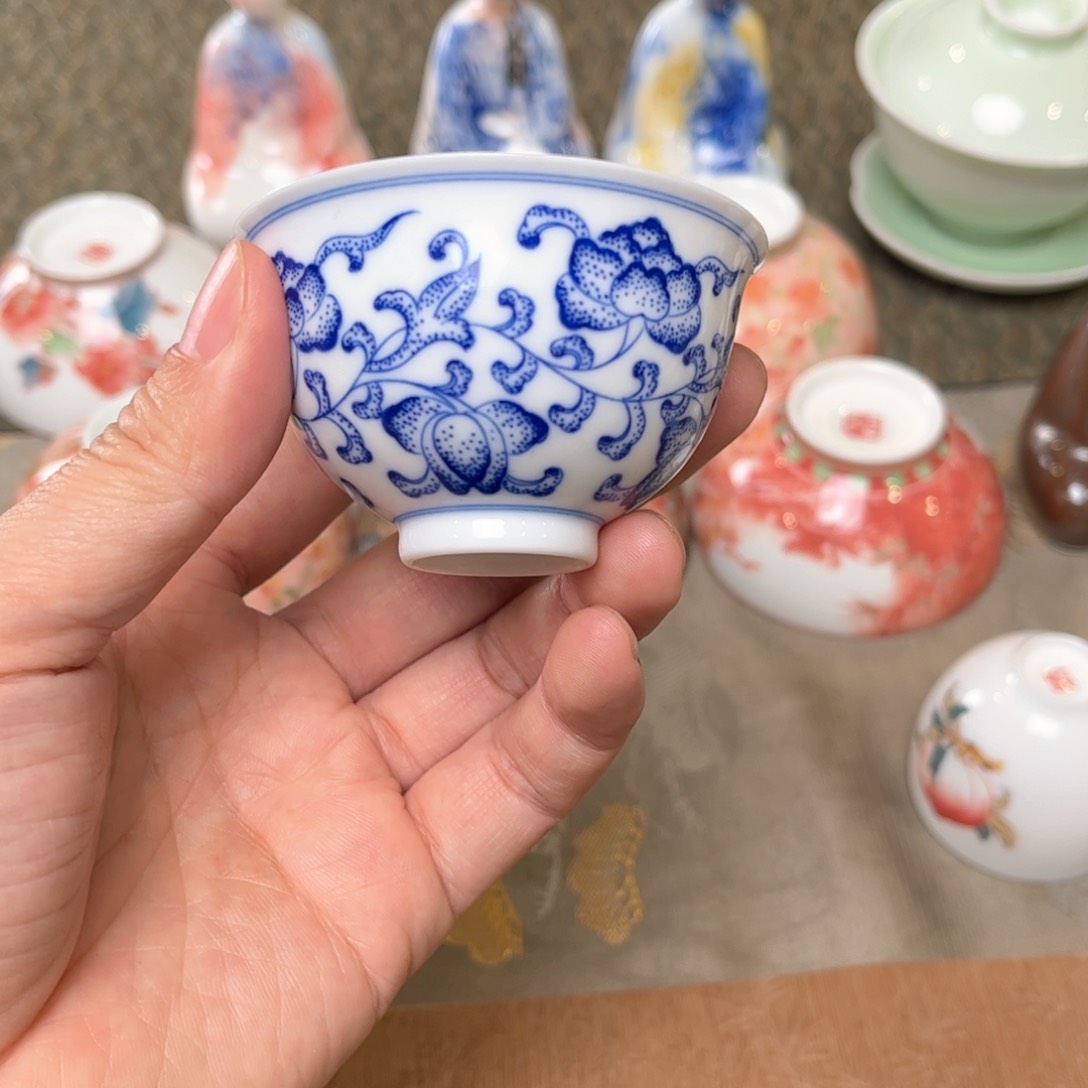 文祥窑手工釉下陶瓷单杯