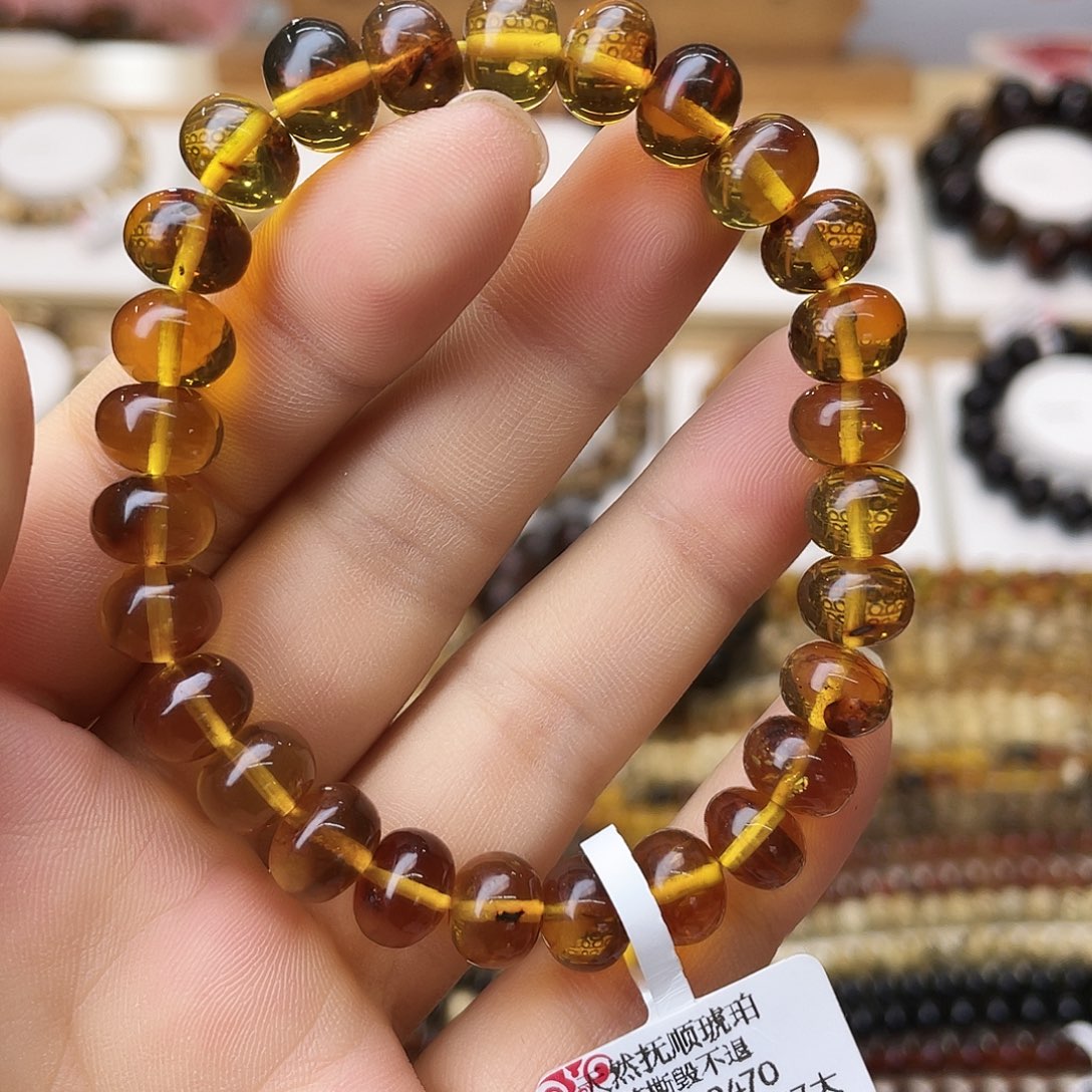 y***啡裸石琥珀未镶嵌九90149