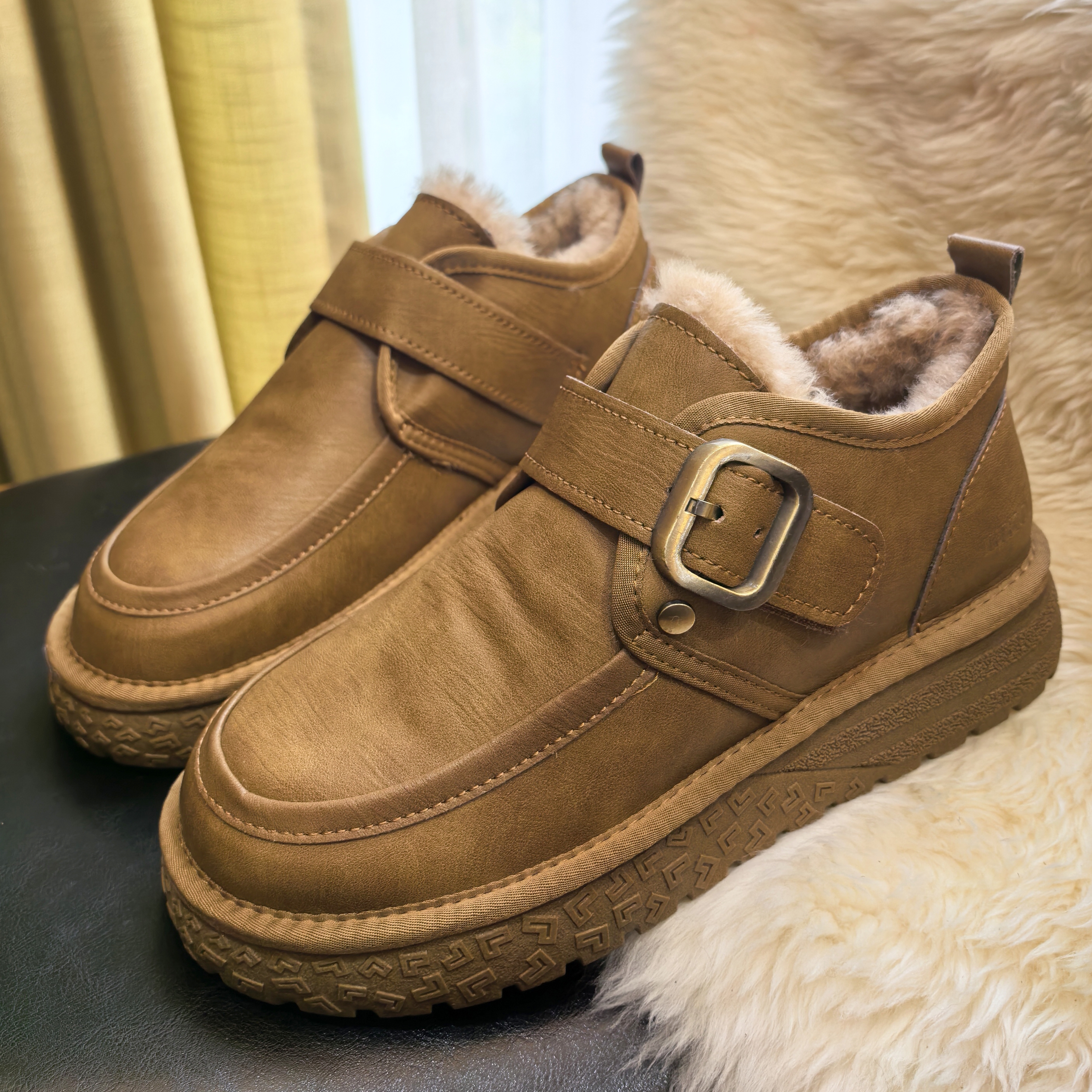 真皮男士保暖雪地靴羊毛内里东北大棉鞋加绒加厚时尚雪地靴N8816