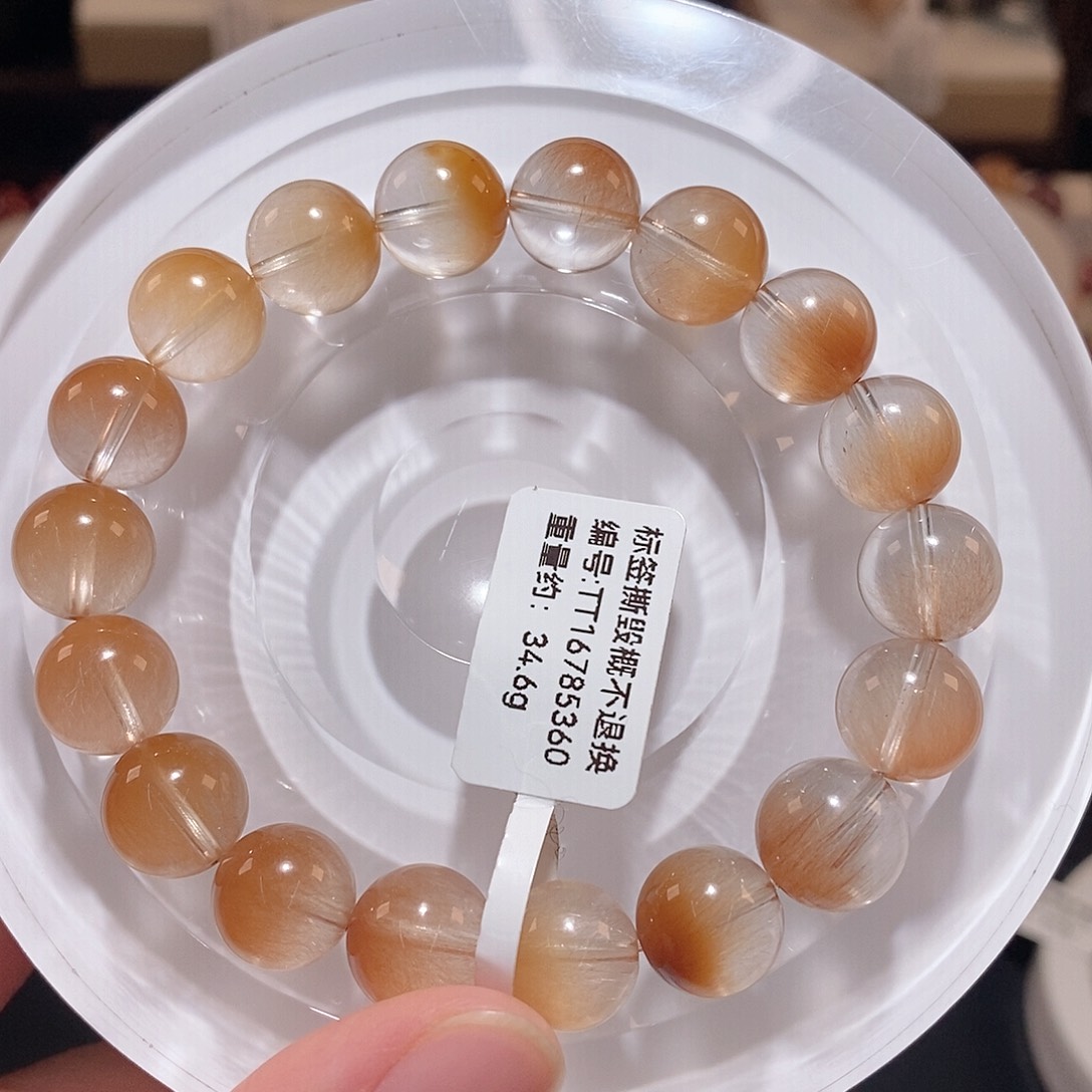 水晶手链未镶嵌F橘兔毛11