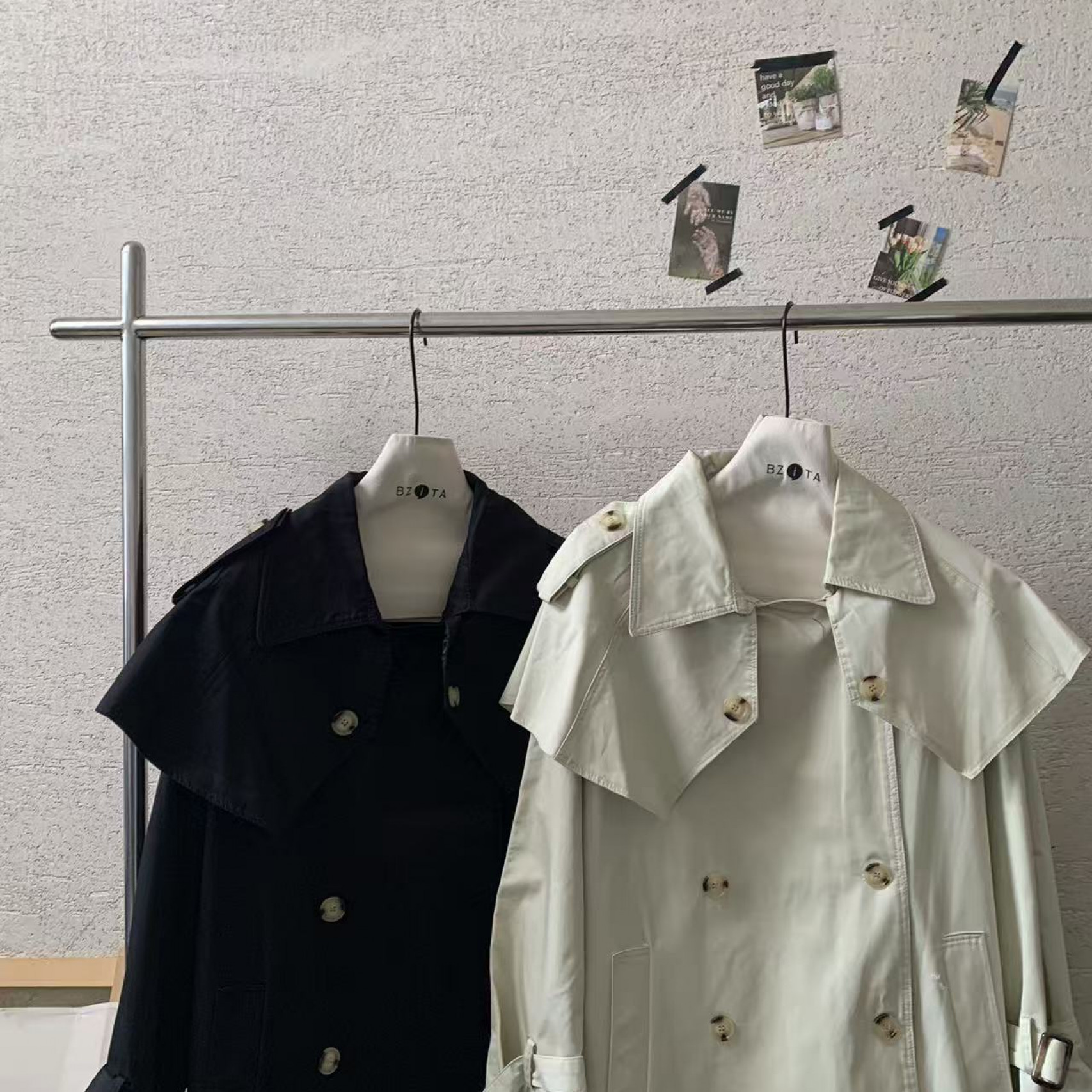 『雨美 Show』8879气质时尚长款风衣外套