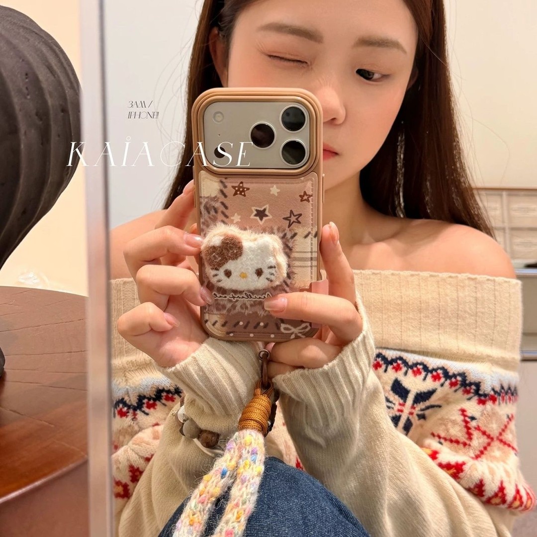 标签复古KT猫手绳适用苹果17promax手机壳华为荣耀OPPOvivo小米