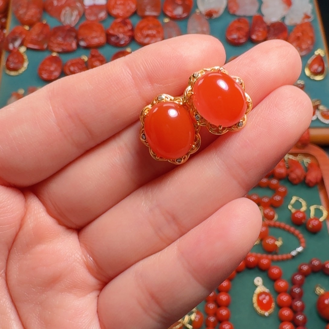 南红玛瑙南红银S925镶嵌