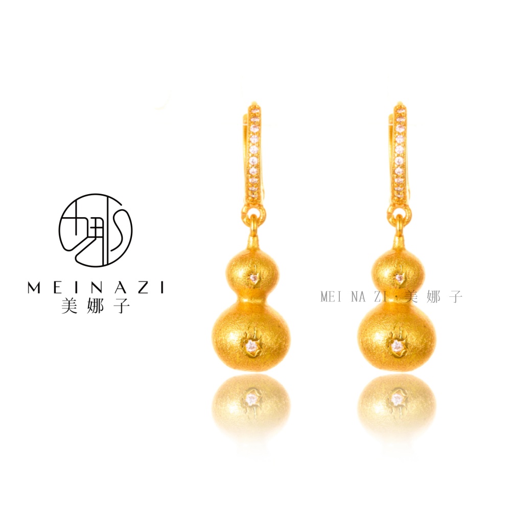 MEINA/点钻葫芦耳坠E00128