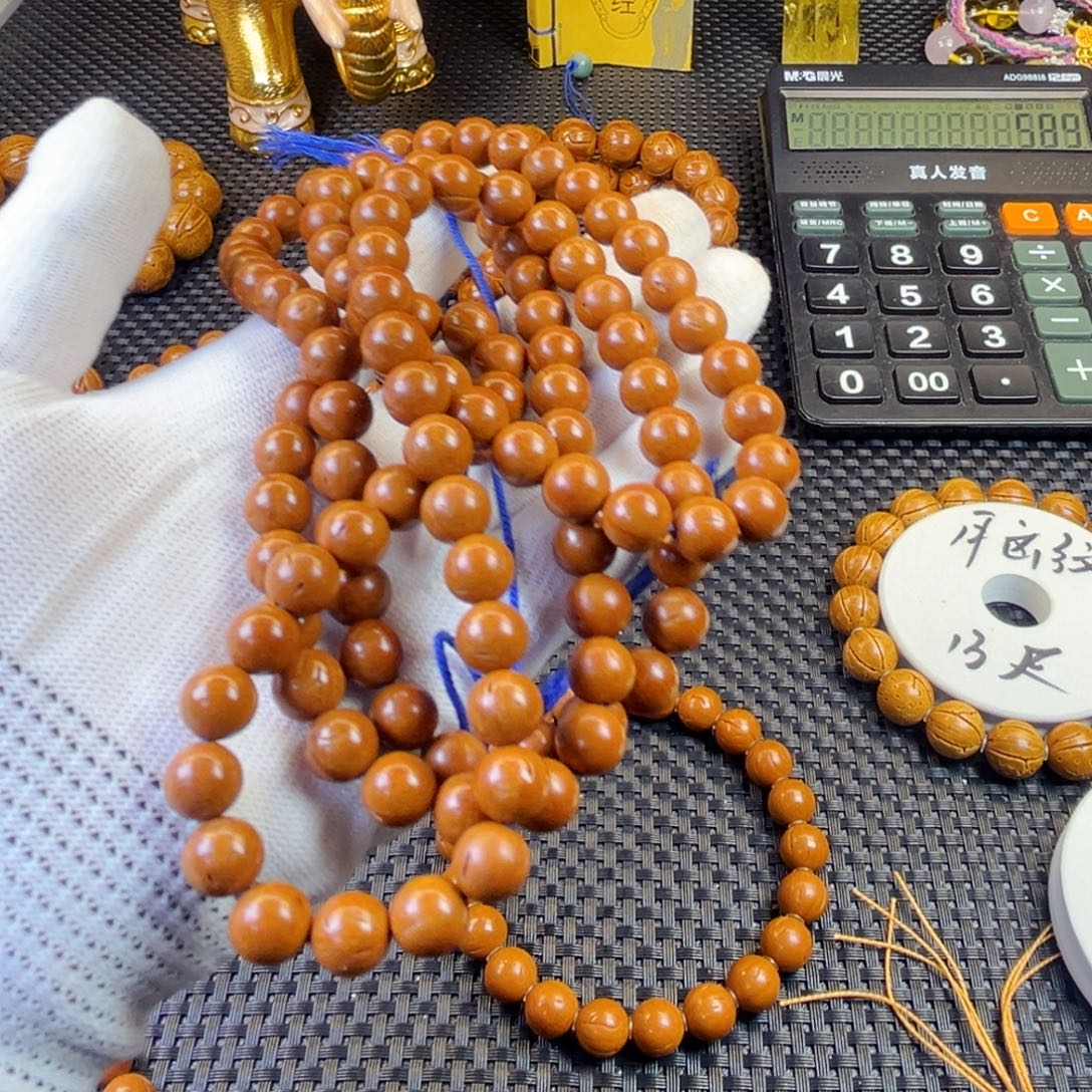 少***家桃核手串114颗龙纹少纹