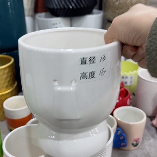 多肉绿植陶瓷花盆9.9包邮，有孔