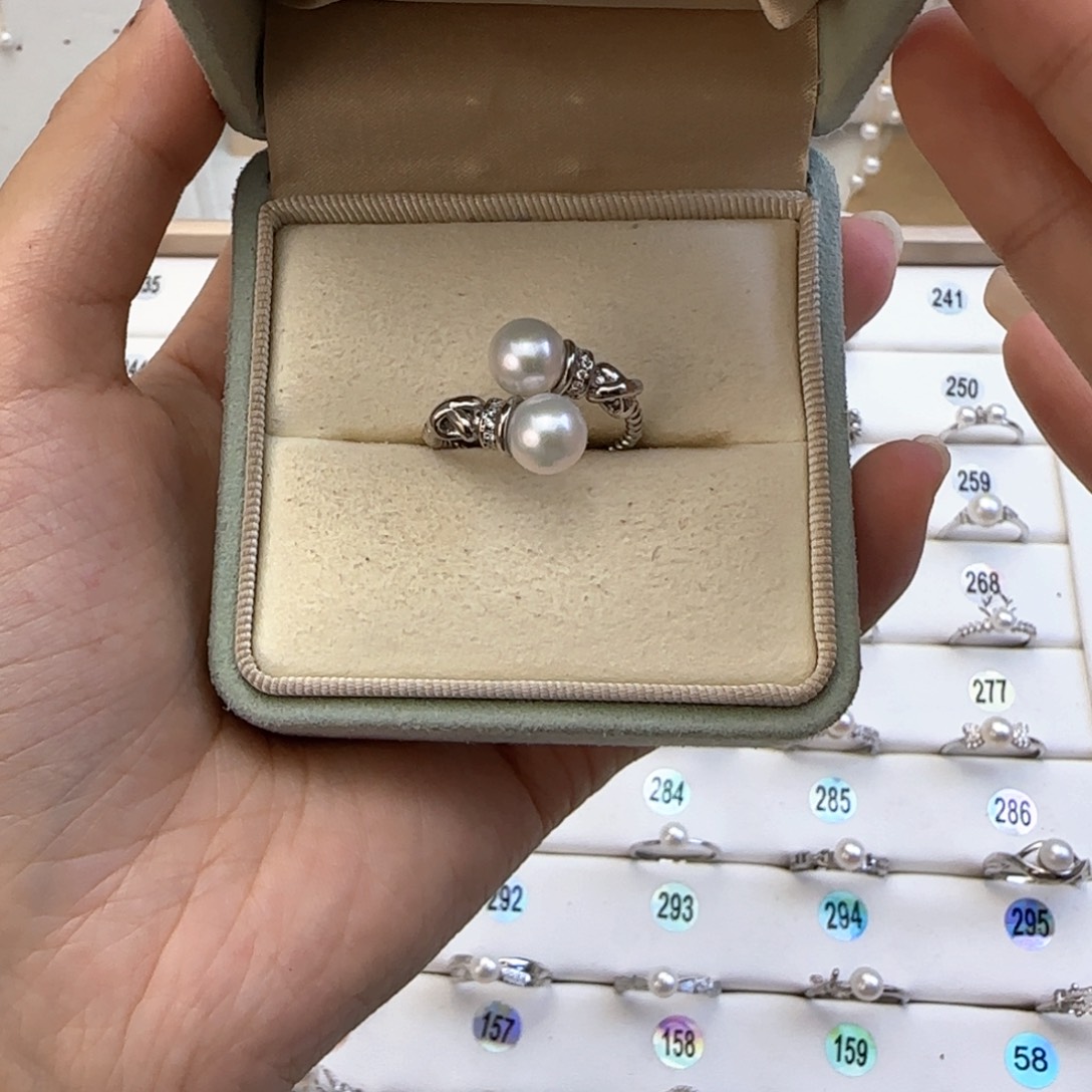 *****银S925镶嵌戒指淡水珍珠