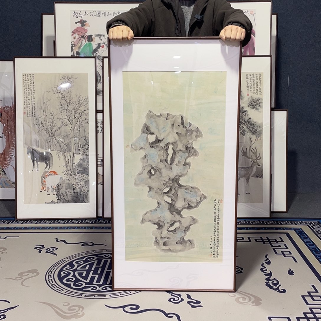 国画手绘画作品带框60/120