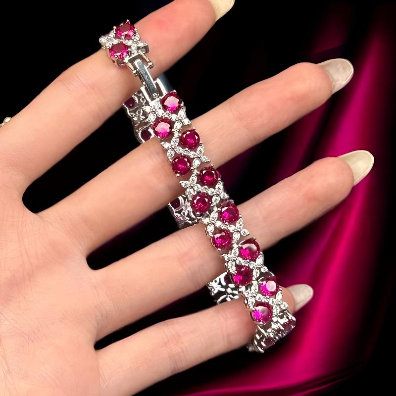 如懿高订280-轻奢培育3A红宝石精切合金手链