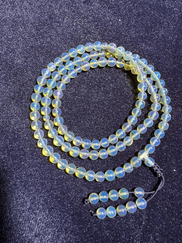 天青蓝珀108手链尺寸5mm+