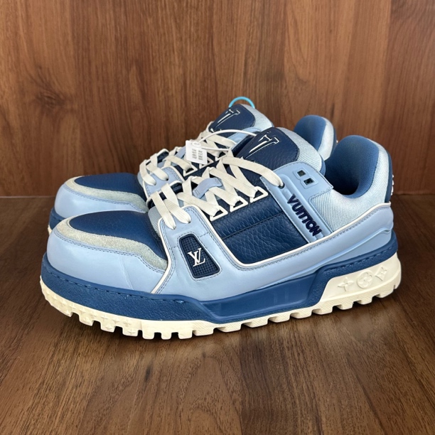 95新 LouisVuitton/路易威登 42码 trainer 蓝色胖丁 板鞋