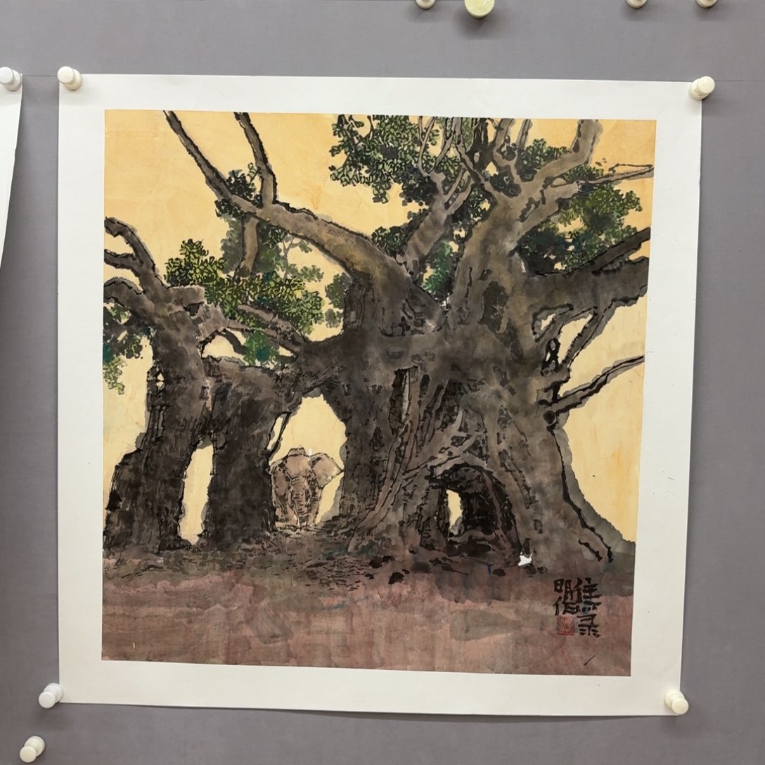 国画艺术家真人手绘