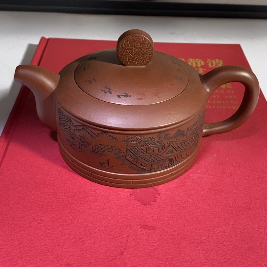 茶壶紫砂白8 烟雨江南
