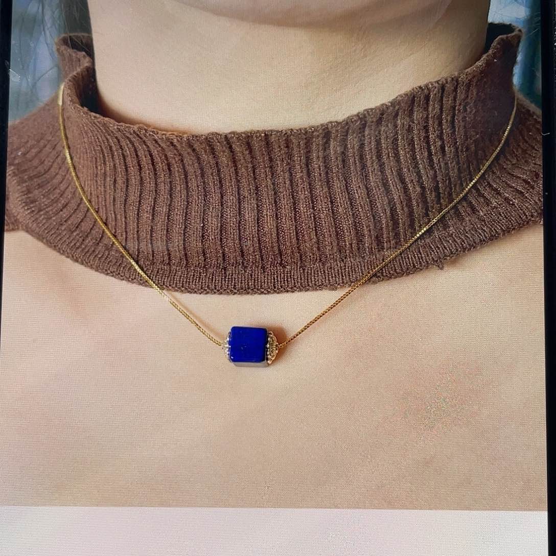 青金石福利方糖项链39.9未镶嵌