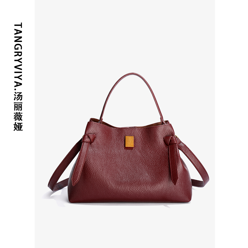 2025秋冬新款软皮荔枝纹手提托特包高级质感百搭斜挎包