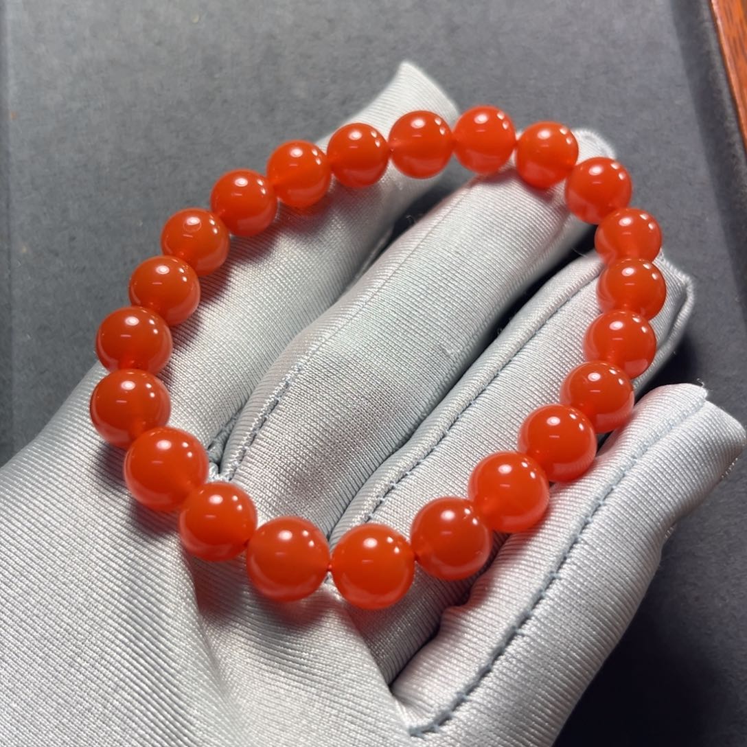 南红玛瑙手串尺寸8 +未镶嵌