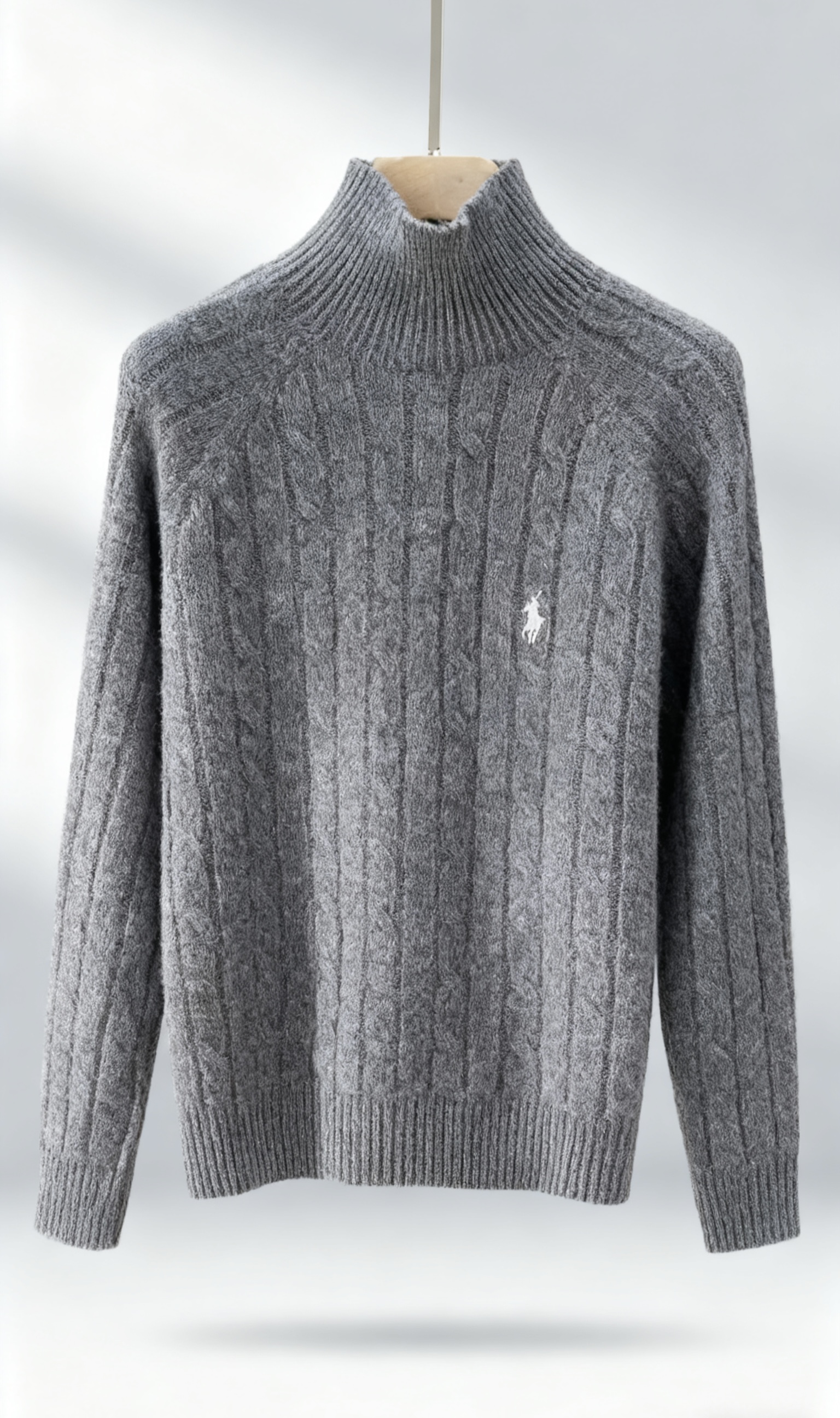 2025小马老钱风100%绵羊毛绞花半高领加厚款羊毛衫女6022#