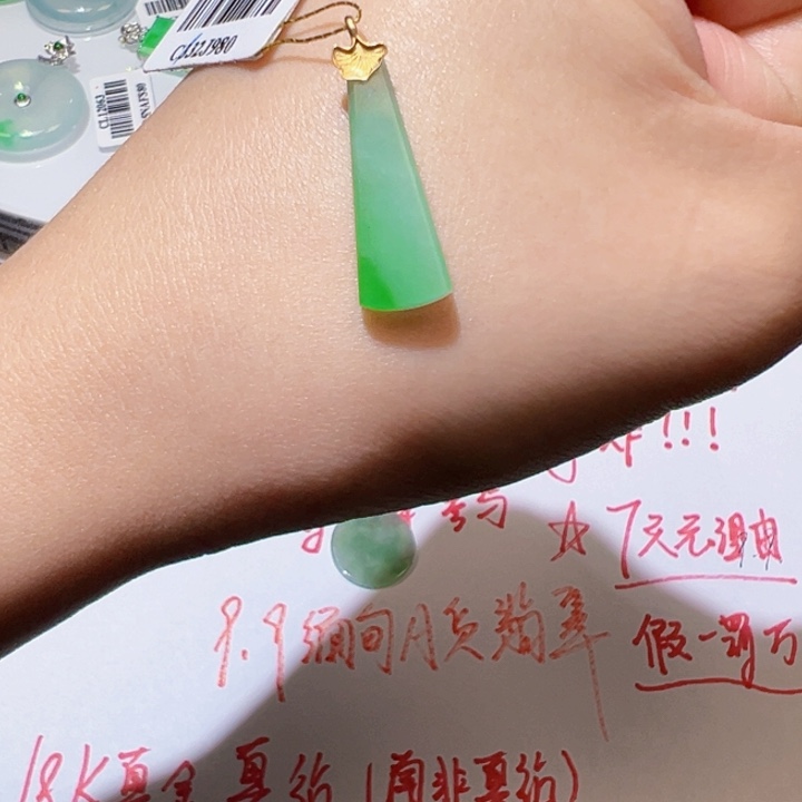 翡翠颈饰18K金镶嵌翡翠