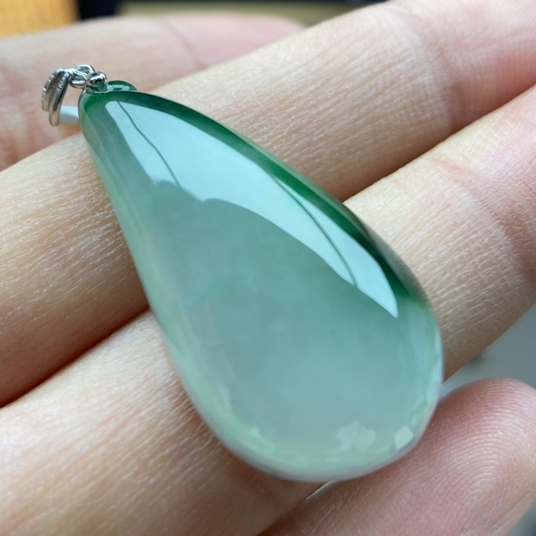 翡翠银S925镶嵌颈饰吊坠