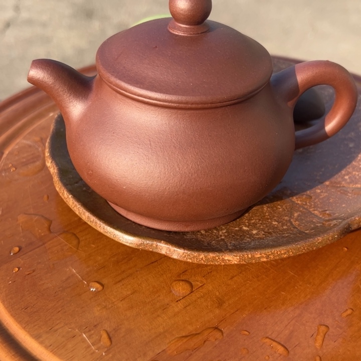 紫砂茶壶260cc潘壶紫泥