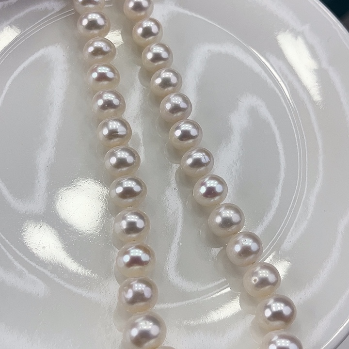 淡水珍珠颈饰银S925镶嵌卡10➕极光炫彩天女粉