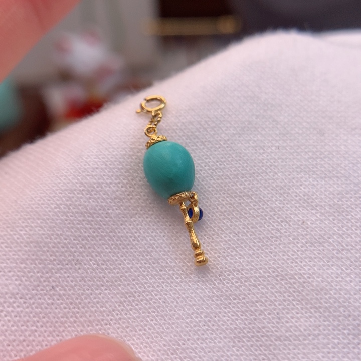 绿松石珠宝奇石18K金镶嵌