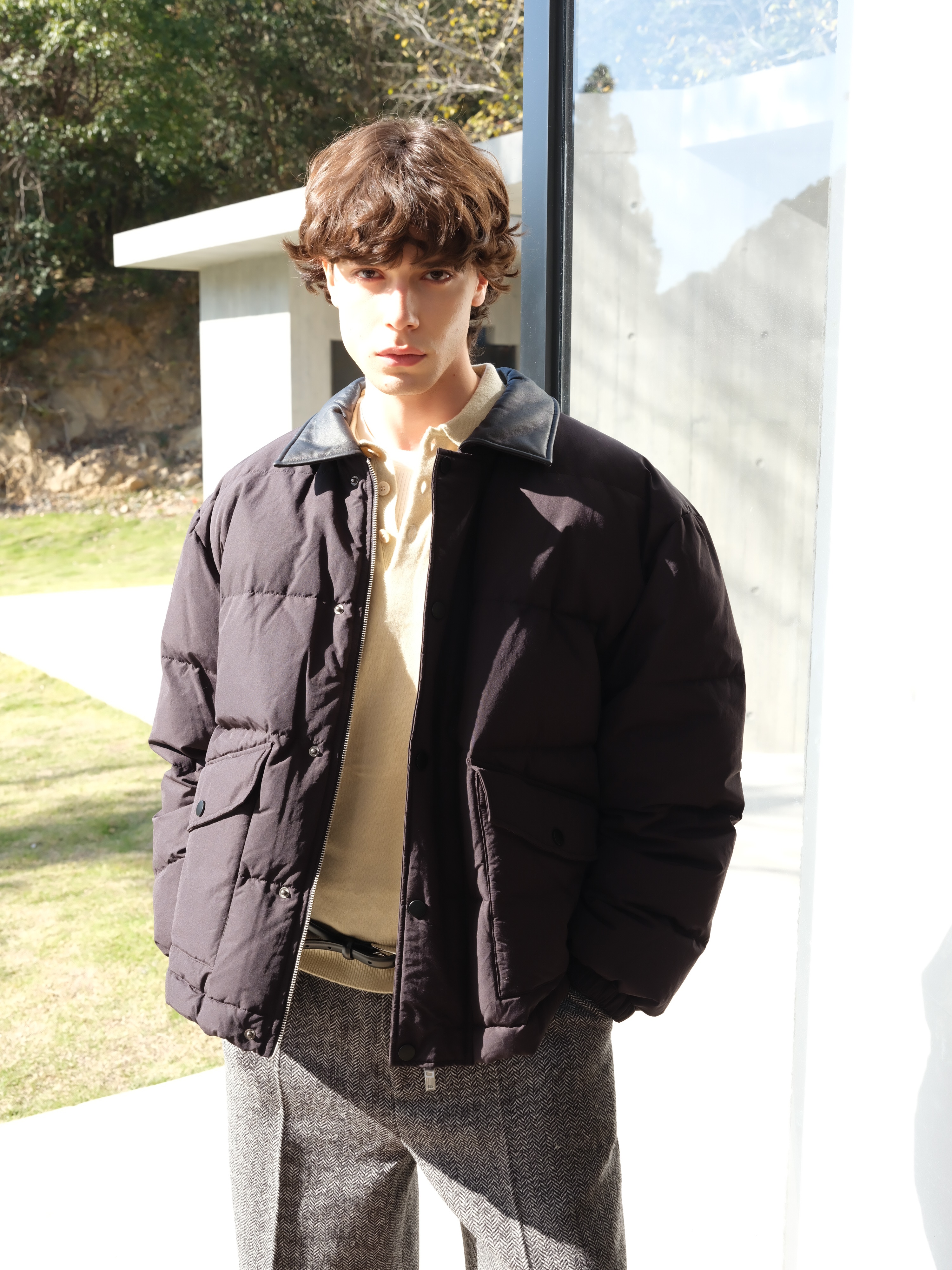 24327#HOPECONCEPT泡芙鹅降温锁死超绝Miu系老钱羊皮领面包鹅绒服