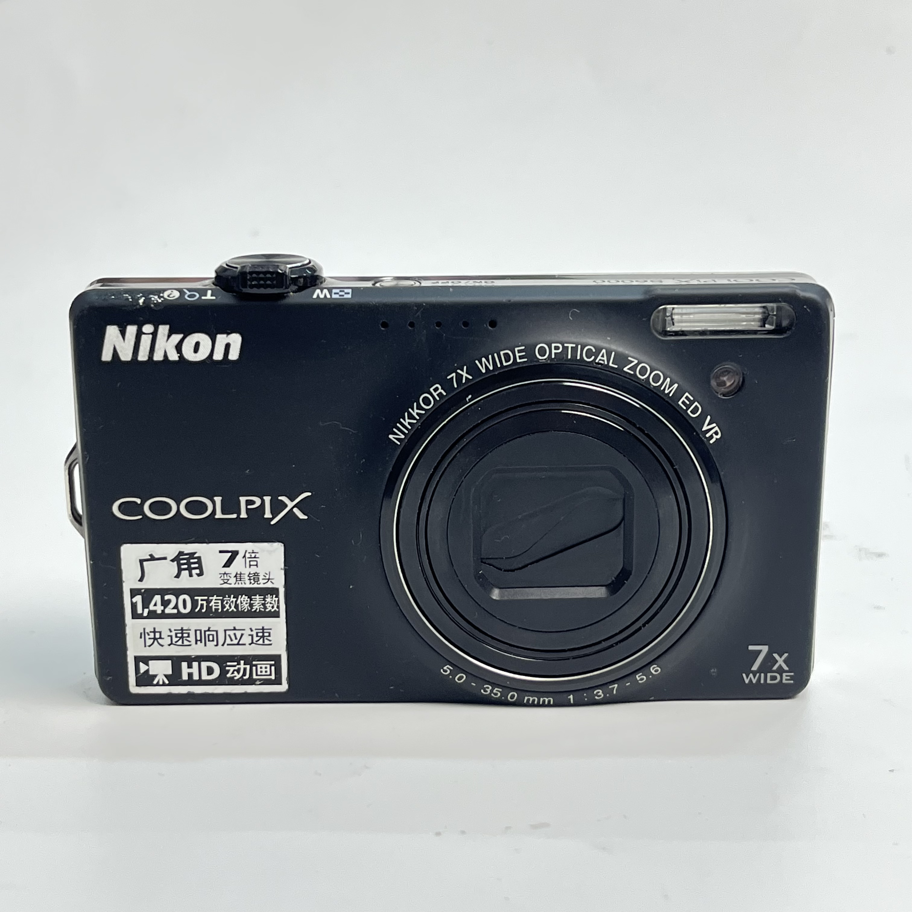 95新 Nikon/尼康 s6000黑色1420w像素7倍光学变焦ccd相机