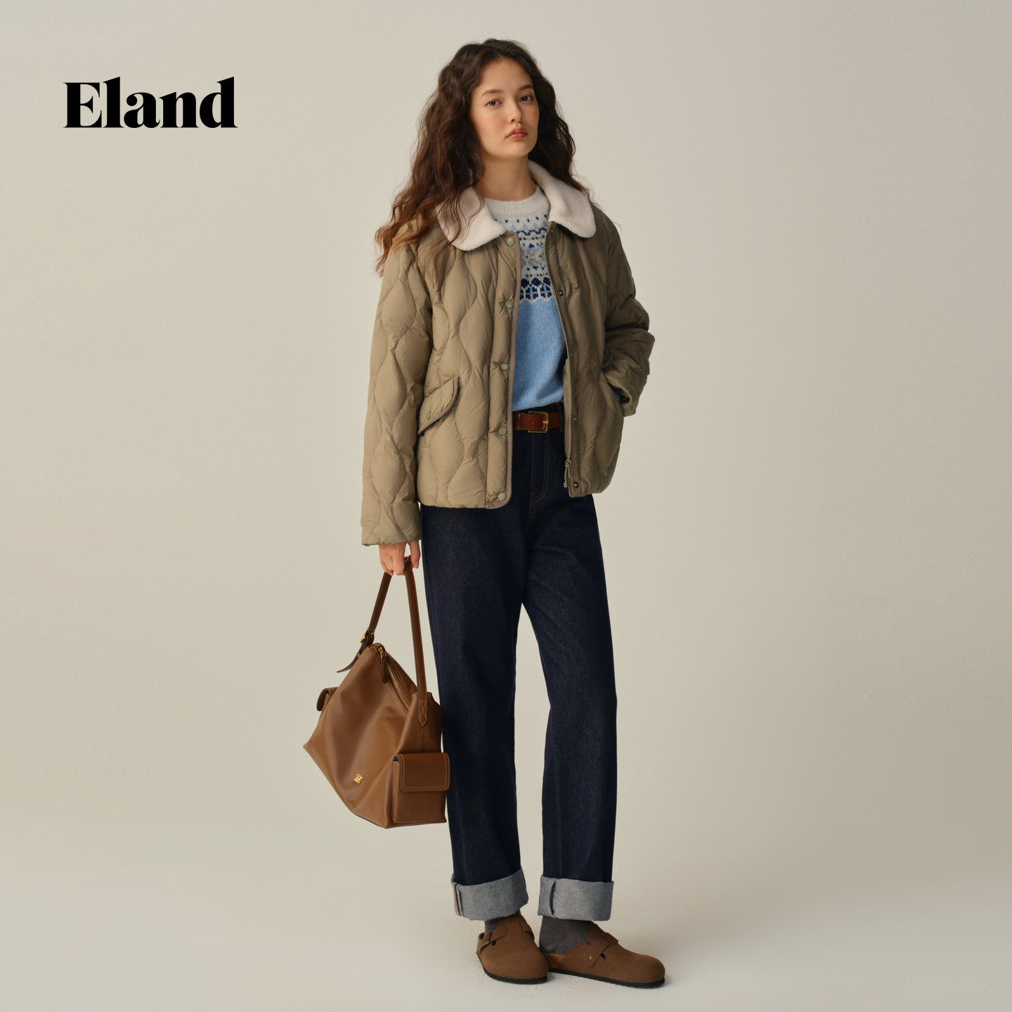 【女装优选WL】E·LAND 衣恋羽绒服女长袖翻领外套EEJDF4TM03