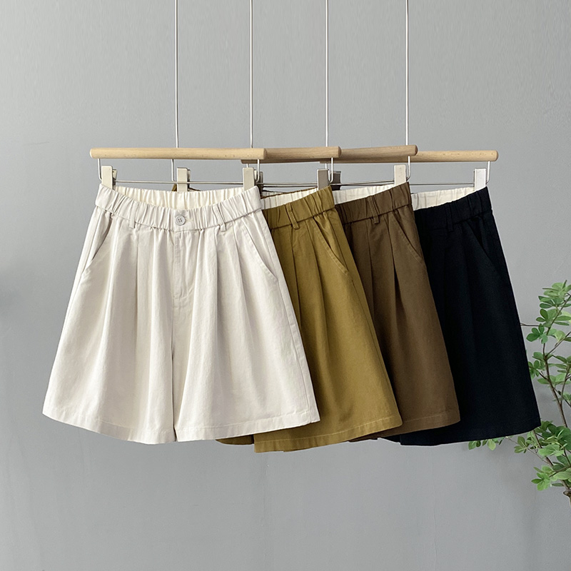 五分短裤女夏季新款高腰显瘦宽松大码百搭休闲短裤薄款A字五分裤
