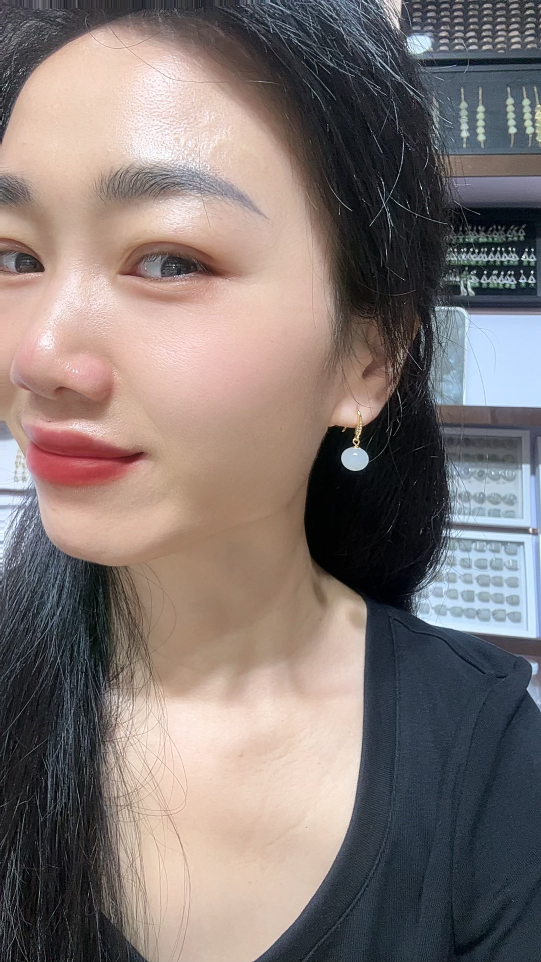 和田玉卡10耳钩珠 经典款 颜色多样性发货拍一发一