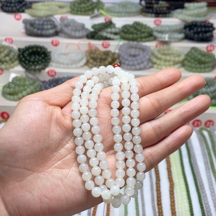 和田玉颈饰未镶嵌语*6m m