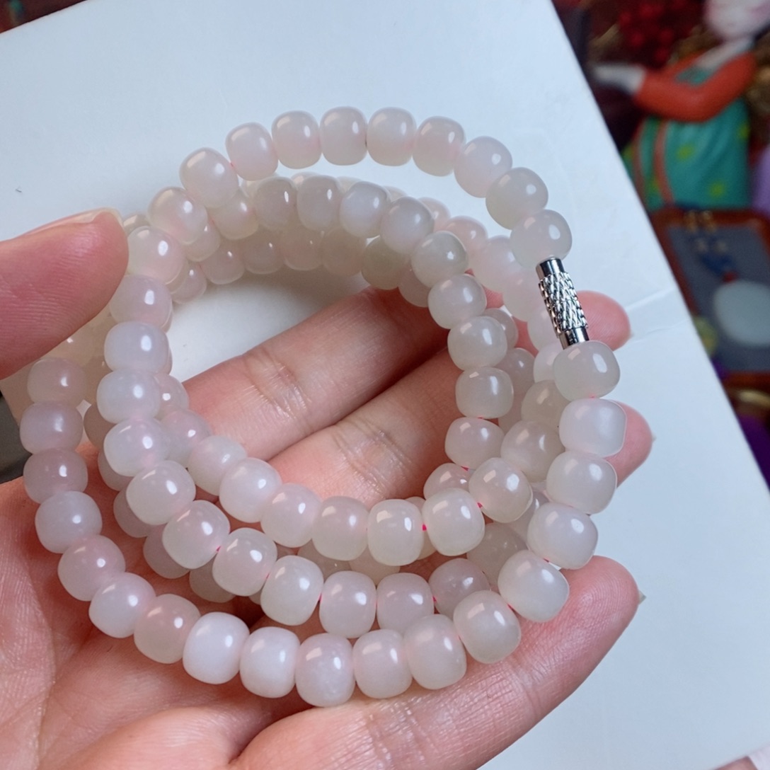 和田玉颈饰未镶嵌8藕粉