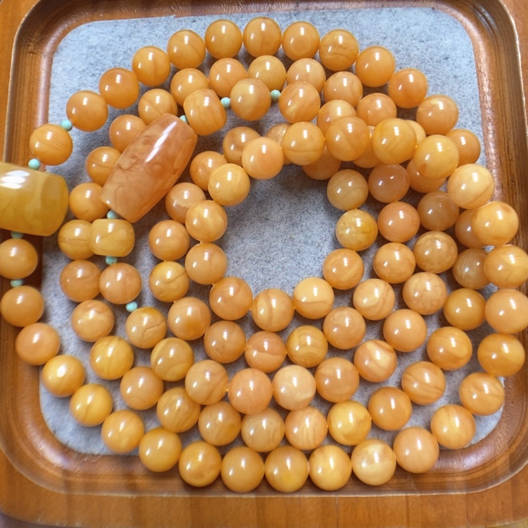蜜蜡项链未镶嵌蜜蜡108