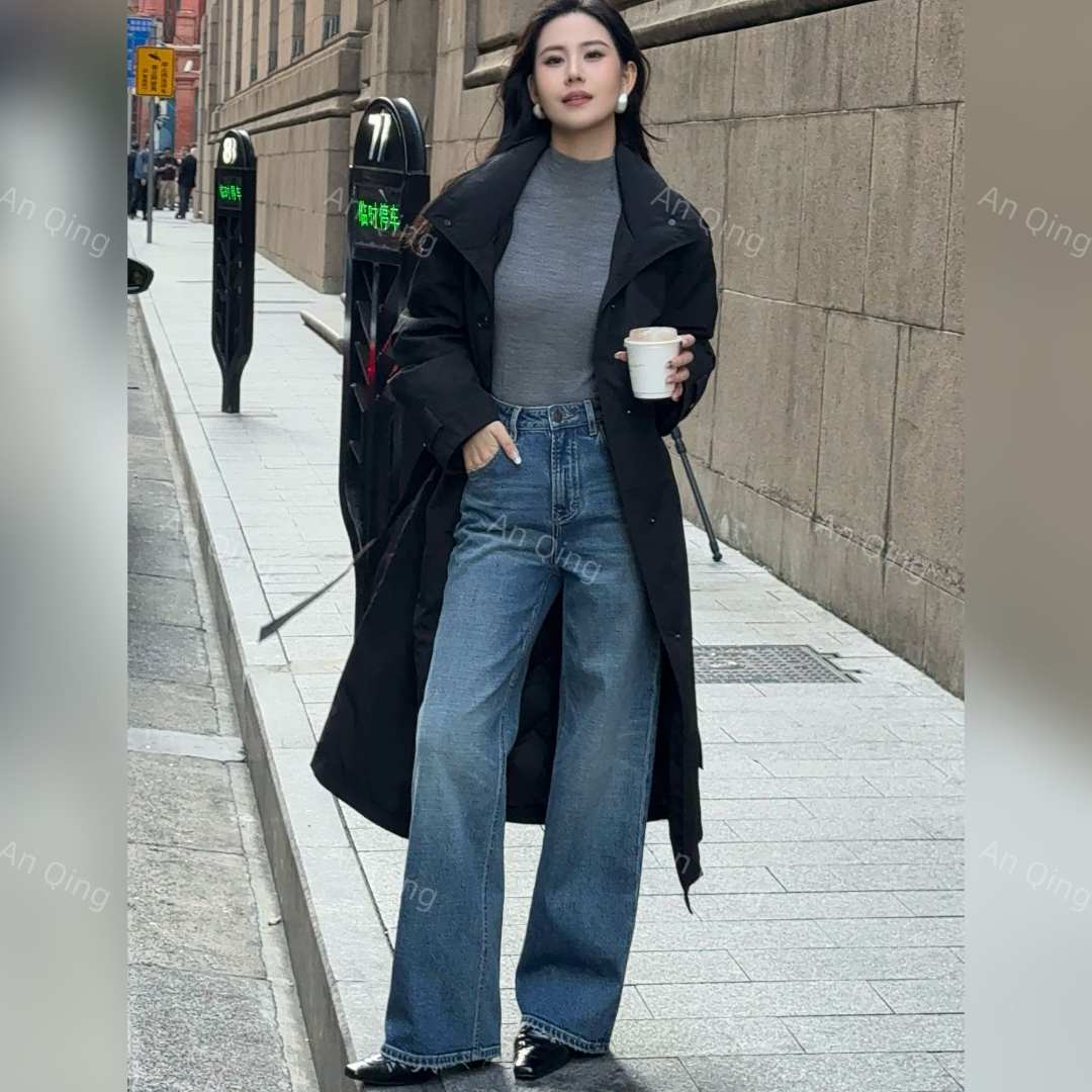 2025秋冬新款韩版时尚设计感潮流直筒裤