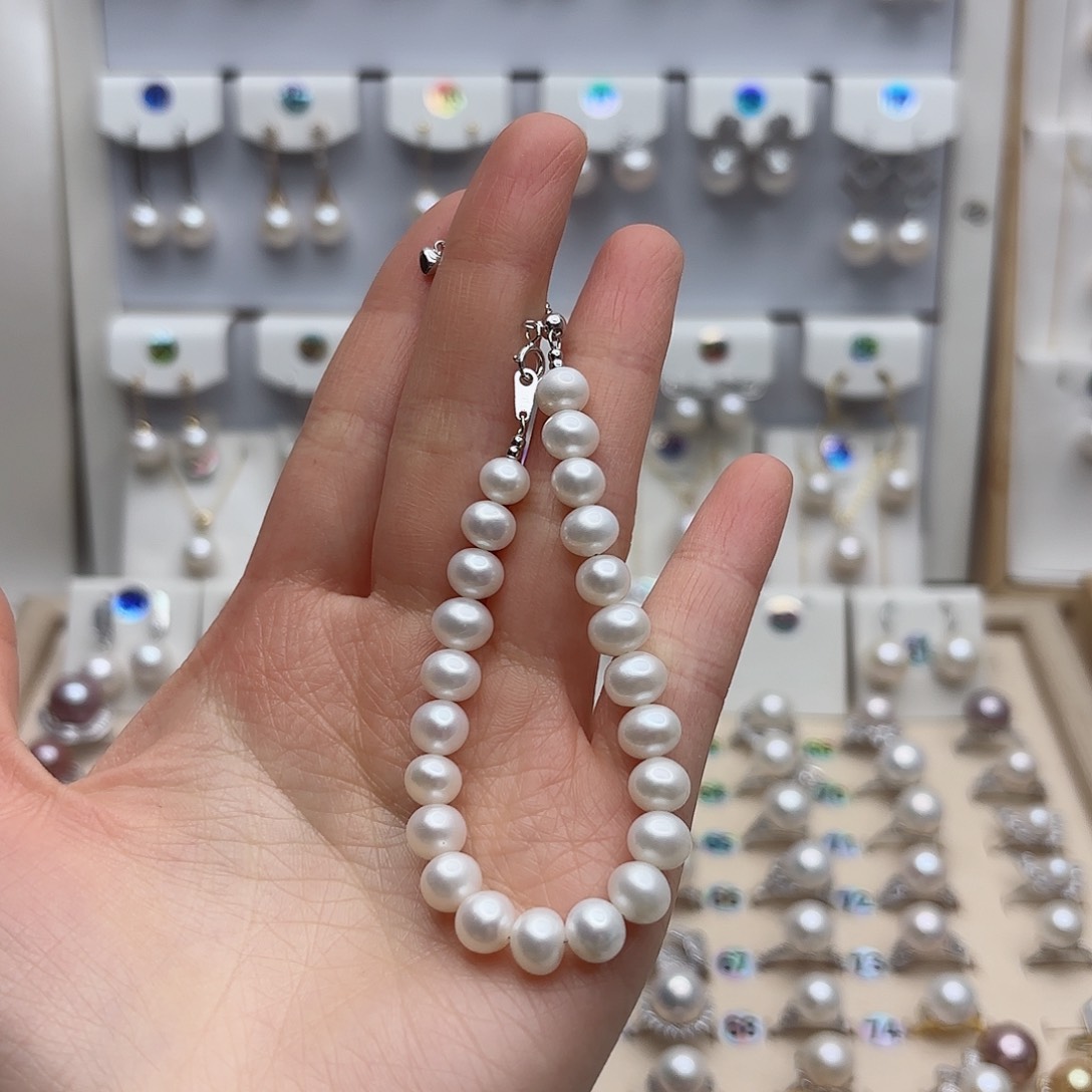 淡水珍珠颈饰银S925镶嵌