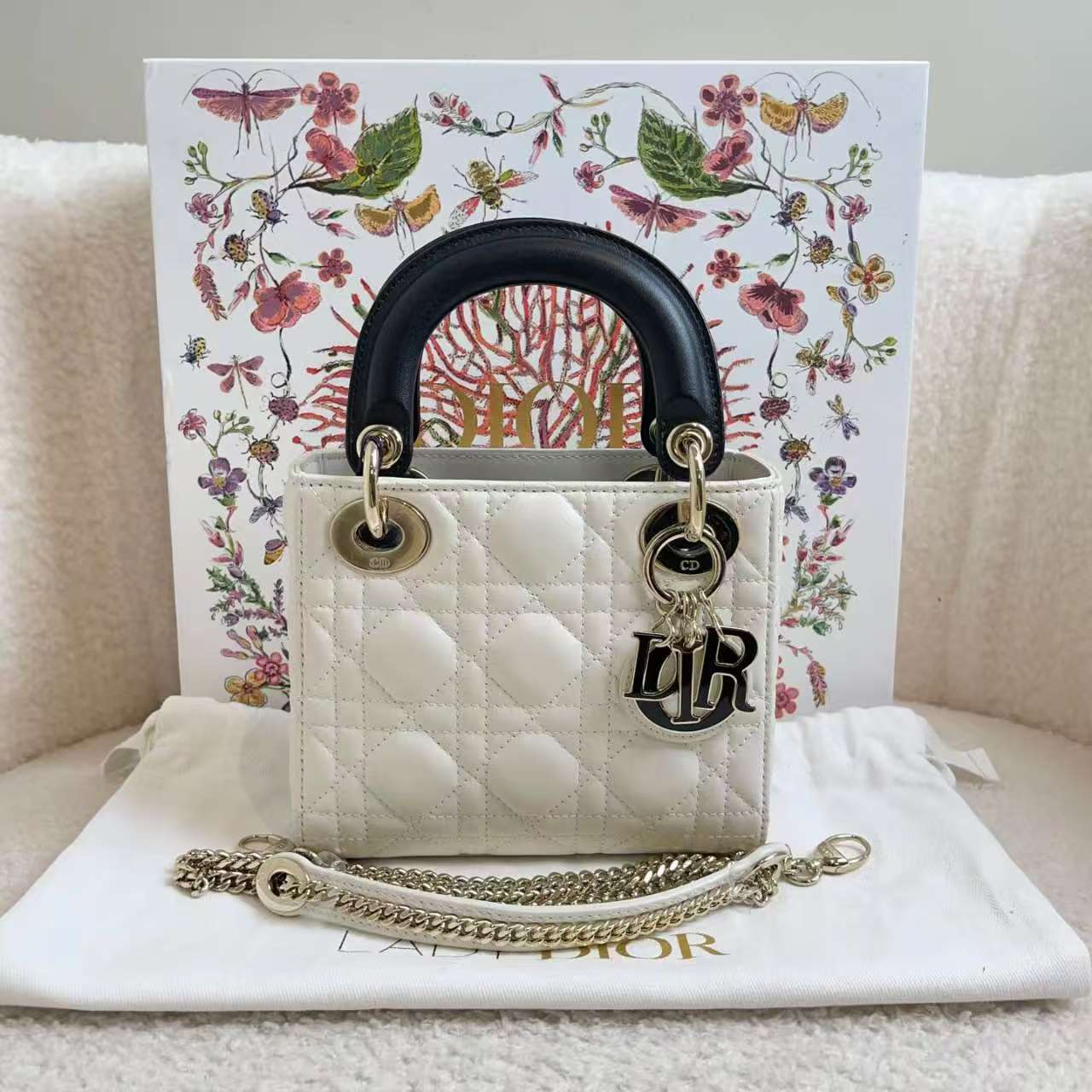 99新 DIOR/迪奥 三格戴妃包/52314646/12期免息/代卖服务