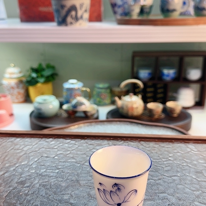 茶具套装 旅行茶具茶叶罐玻璃杯 青花瓷器