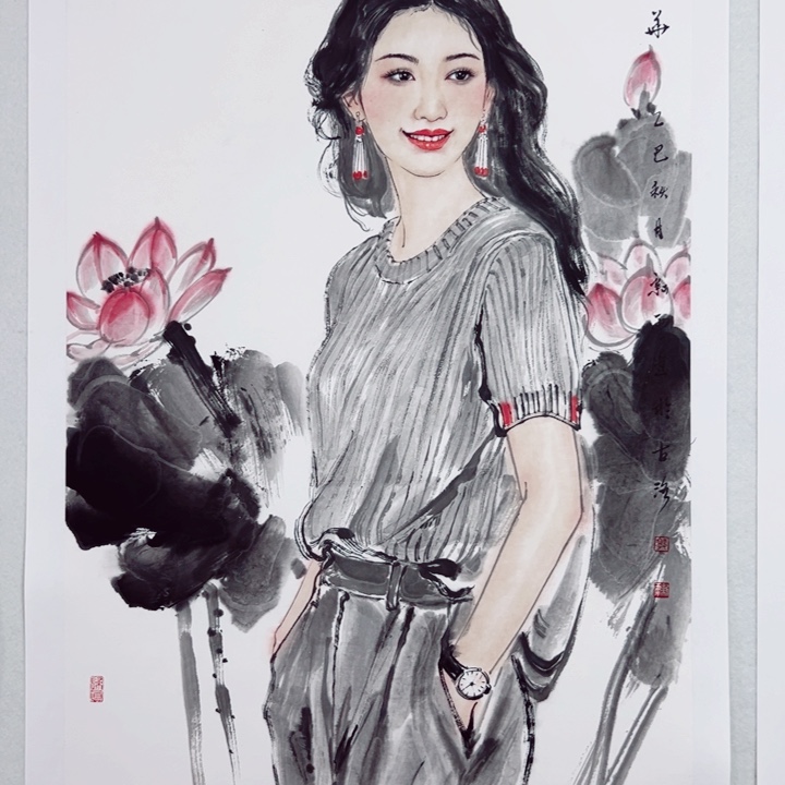 国画郭新雨老师写实人物画