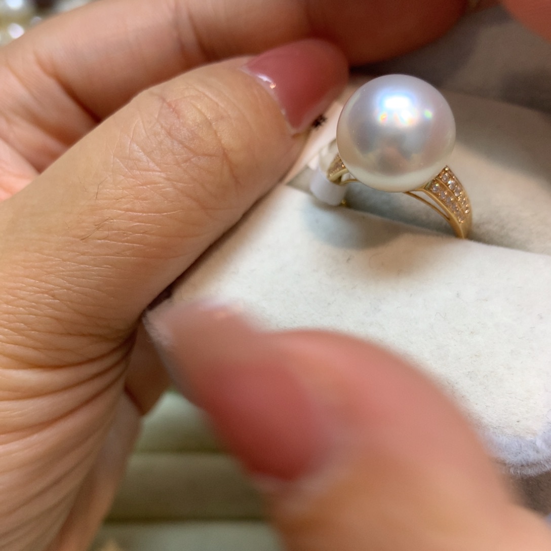 海水珍珠戒指14K金镶嵌