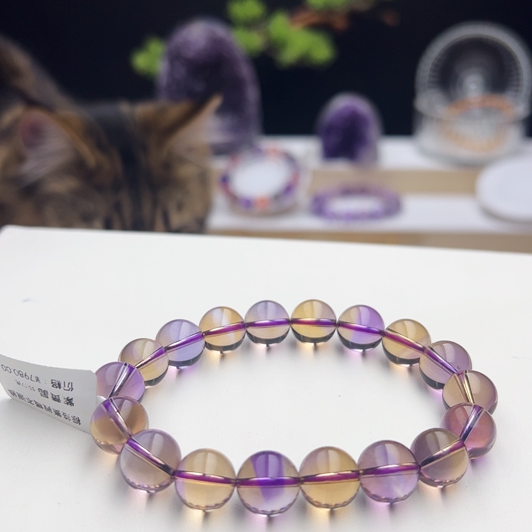 水晶手链未镶嵌紫黄晶11.3mm35.17