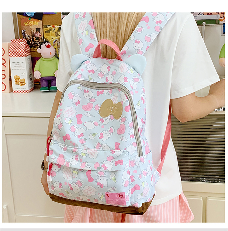 hellokitty小清新包包甜美少女可爱蝴蝶结书包大容量百搭双肩背包