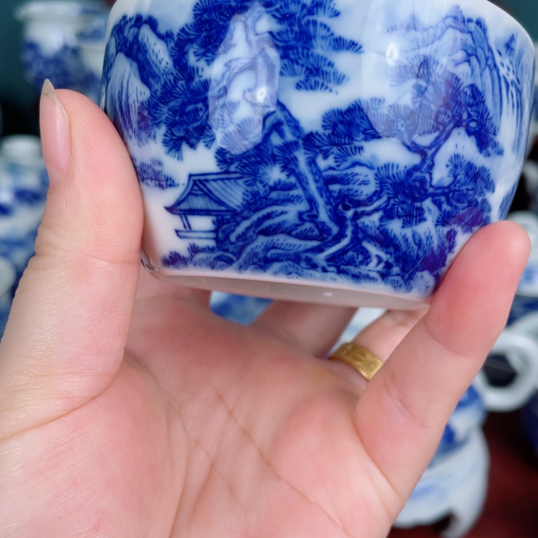 手工手绘青花，青花