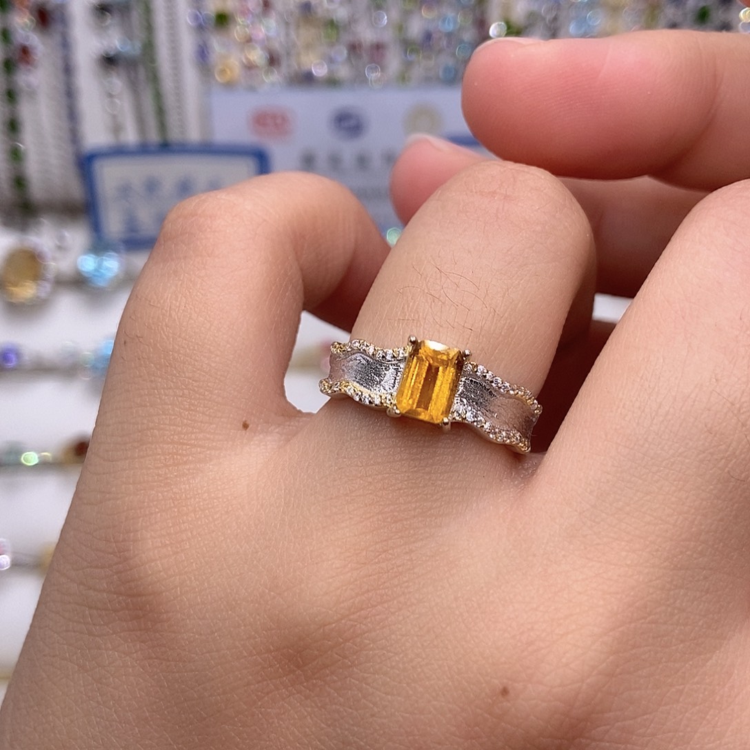 碧玺戒指银S925镶嵌