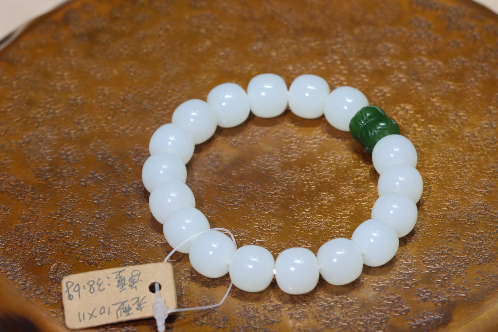 精品白玉老型手串白色百搭