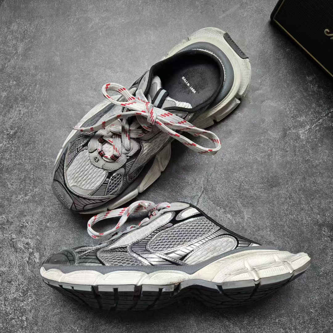 99新 Balenciaga/巴黎世家 43码 3XL 灰银半拖 鞋